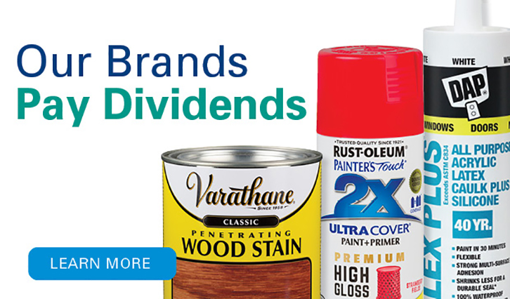 RPM products with the words our brands pay dividends.